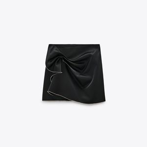 BNWT Zara Limited Edition Rhinestone Bow Skirt Black size XS